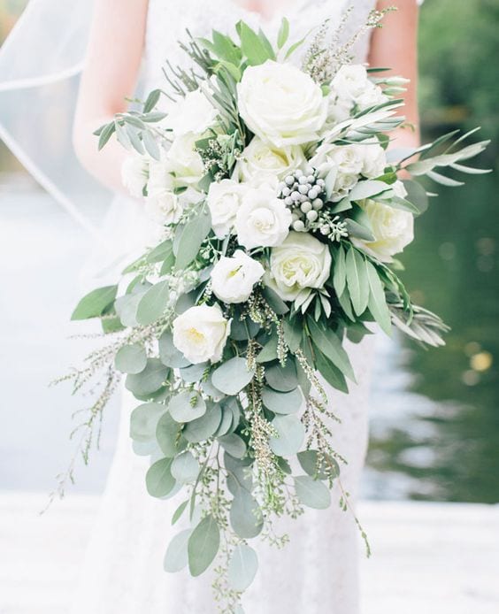 Cascading Bridal Bouquets