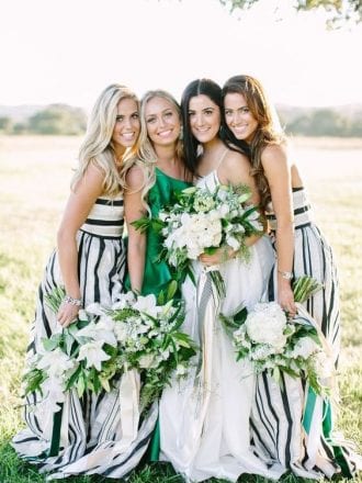 printed bridesmaids dress