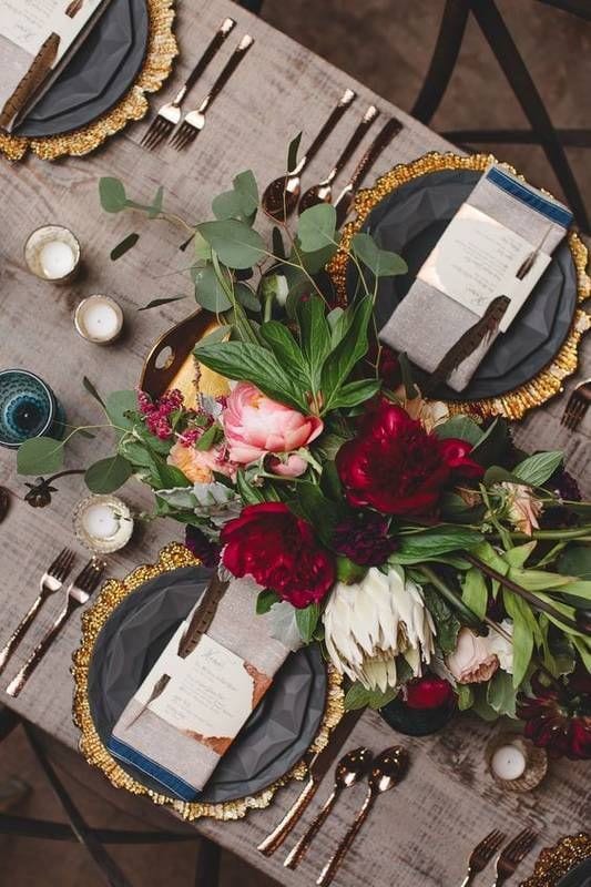 winter holiday tablescape