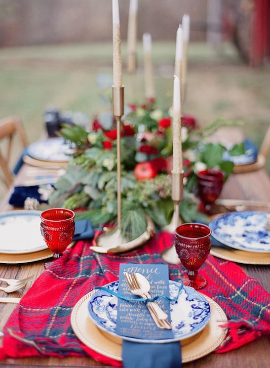 winter holiday tablescape
