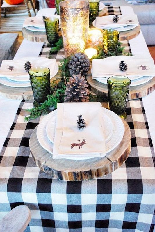 winter holiday tablescape