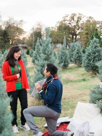 dfw christmas tree farm wedding proposal