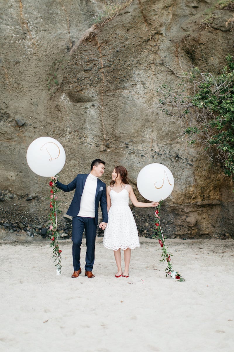 oversized monogram balloon with flower garland string