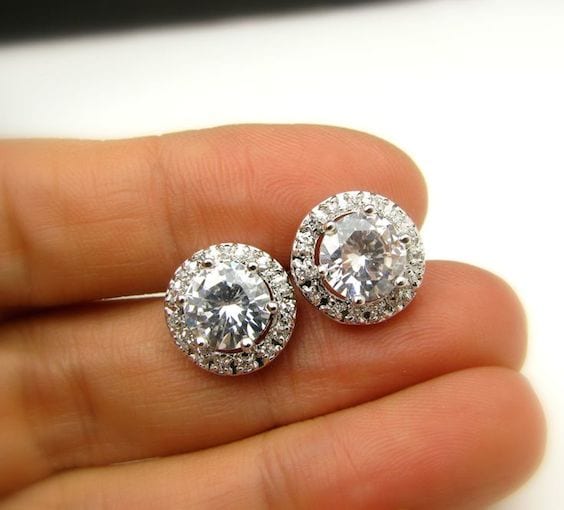 studded bridal earrings