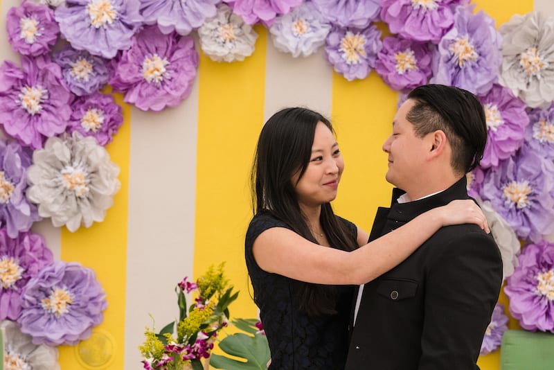 rooftop poolside marriage proposal