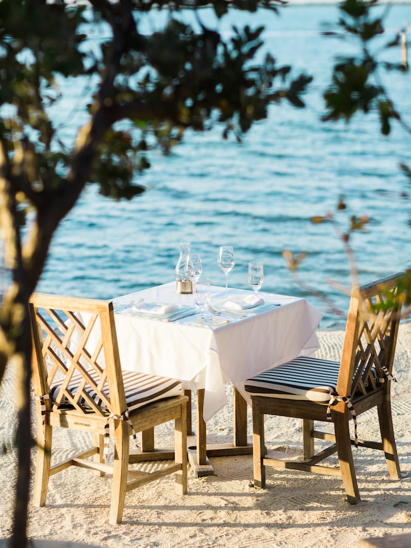 private beach dinner in florida keys