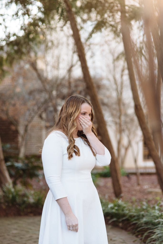 girl surprised with family for proposal