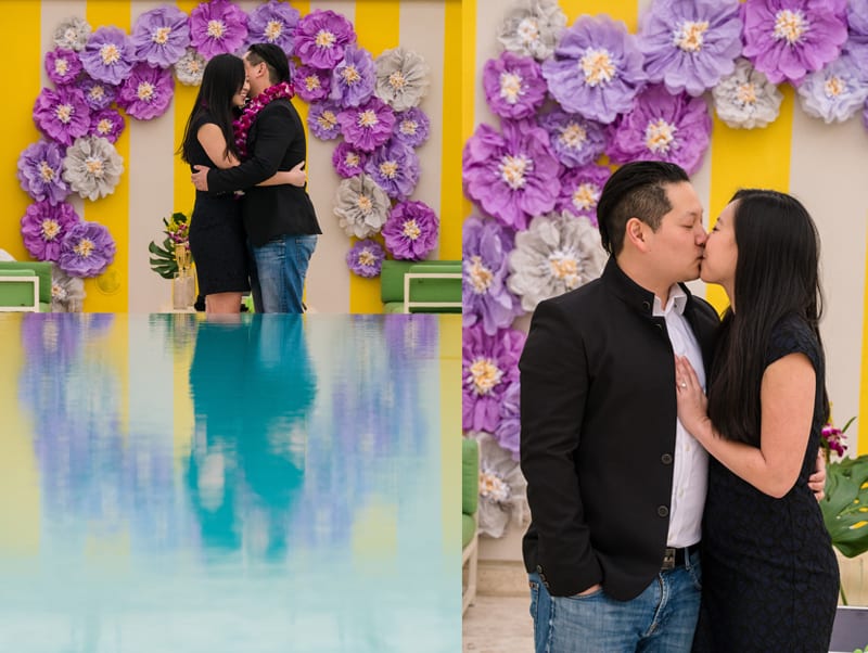 rooftop poolside marriage proposal