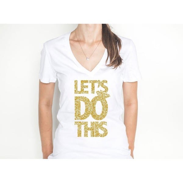 bachelorette party gold glitter shirt