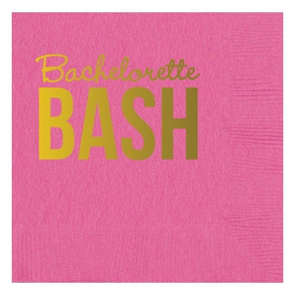 bachelorette party napkins with gold foil