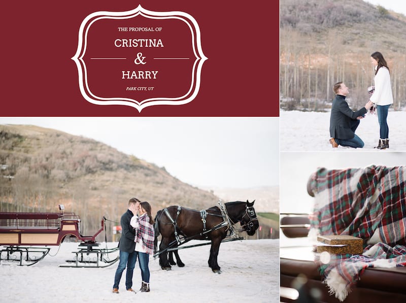 deer valley proposal with horse carriage