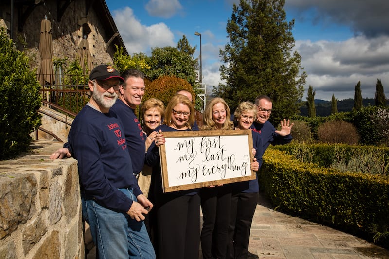 surprise family during engagement