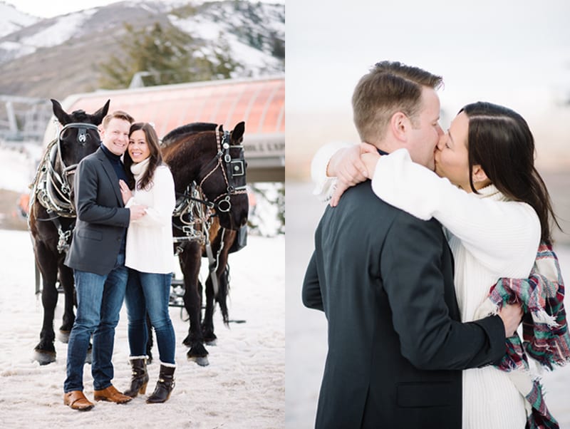 engagement on ski slopes in park city