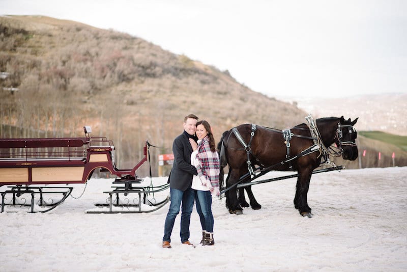 engagement on ski slopes in park city