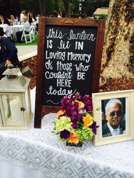 honoring love ones who are deceased at wedding