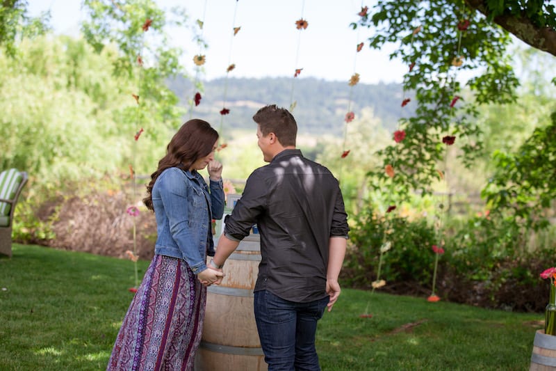 proposal on lawn in ca wine country