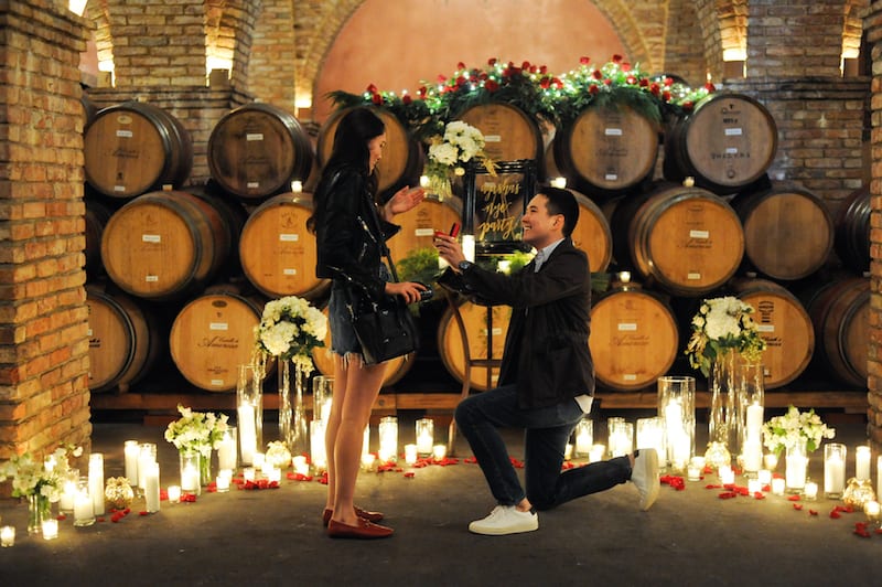 Napa Wine Cave Marriage Proposal