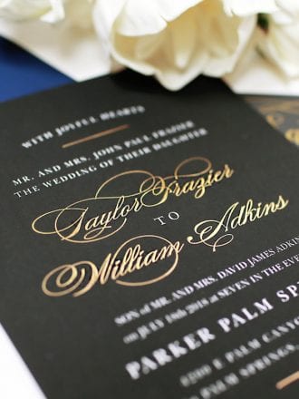 Basic Invite - wedding invites with foil
