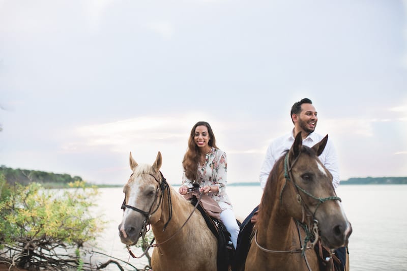Fort Worth proposal with horses and beach