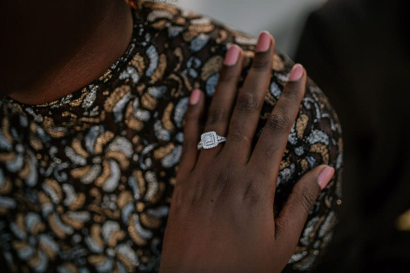 girl with engagement ring on her hand