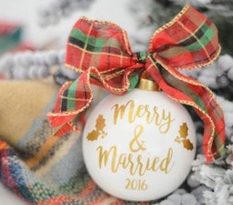 merry and married ornament