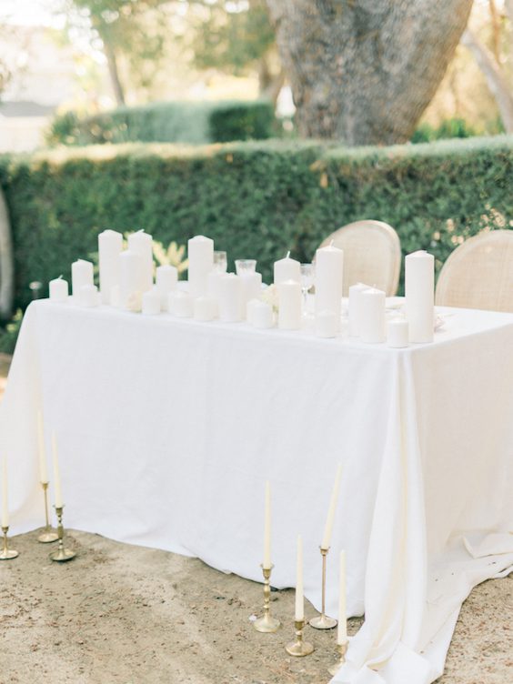 white and candle decorations