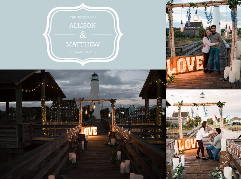 Lighthouse Proposal on the beach outside Tallahassee 