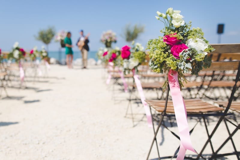 romantic secluded wedding on the beach