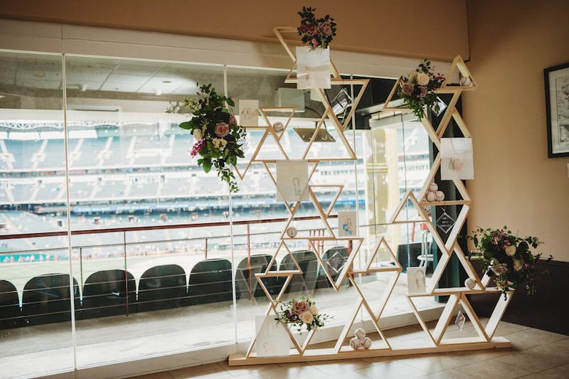 personalized decorations in baseball suite at proposal 