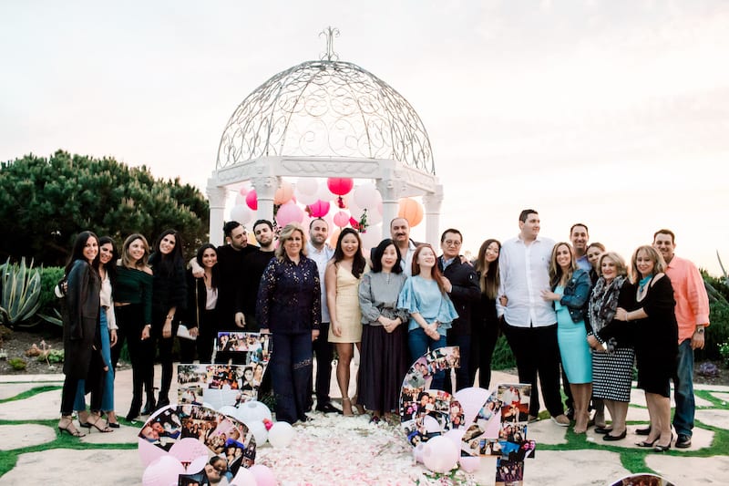 monarch beach gazebo engagement with family