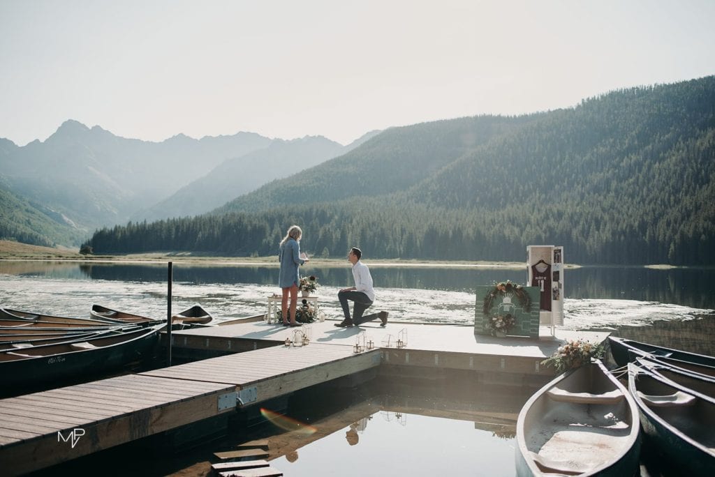 Mountain and canoe proposal in Vail