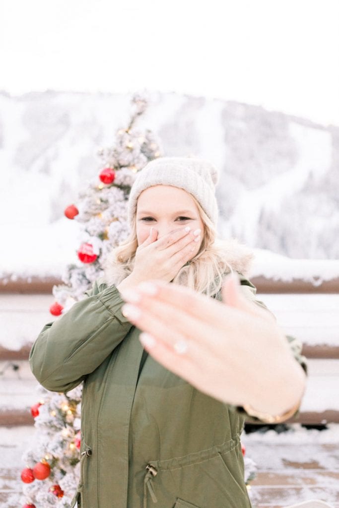 okkbaby surprise engagement proposal in deer valley utah