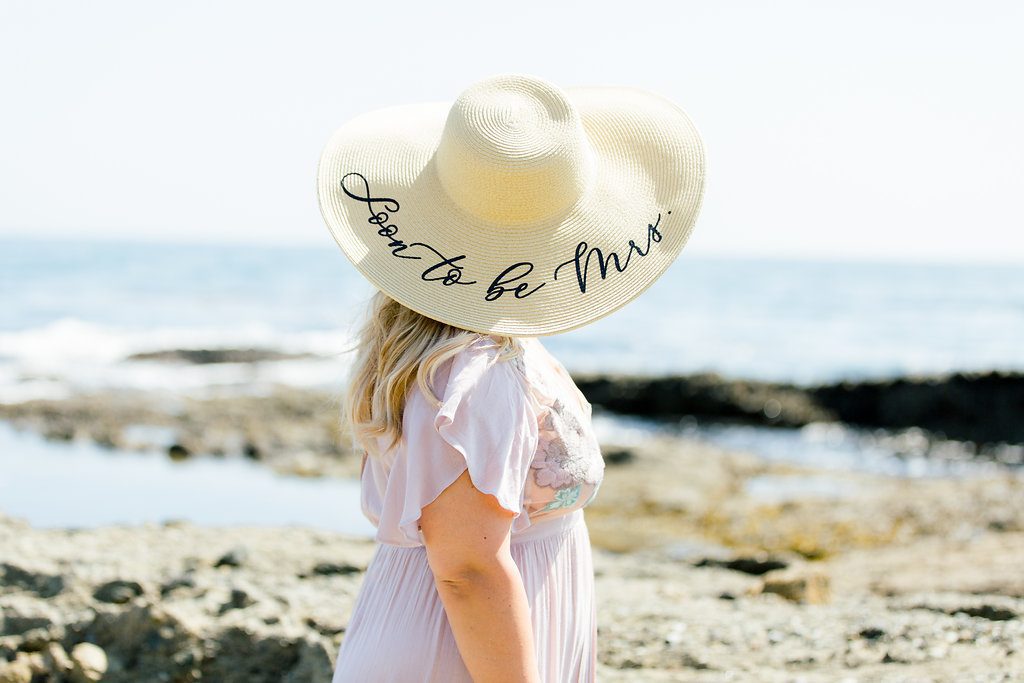 beach proposal sun hat the yes girls