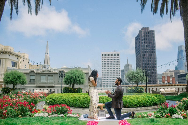san francisco rooftop marriage proposal by the yes girls