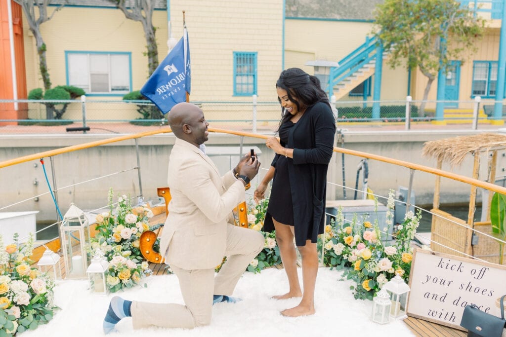 propose on a yacht in marina del rey