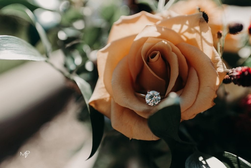 engagement ring in flower