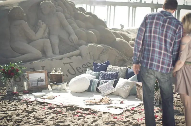 sand castle proposal by the yes girls
