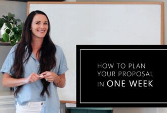 how to plan your proposal in one week