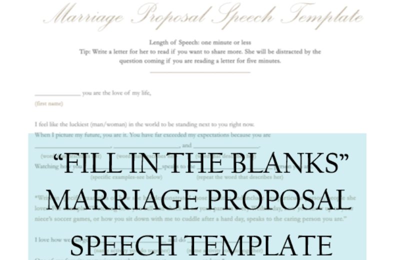 How To Write The Perfect Proposal Speech Template  The Yes Girls