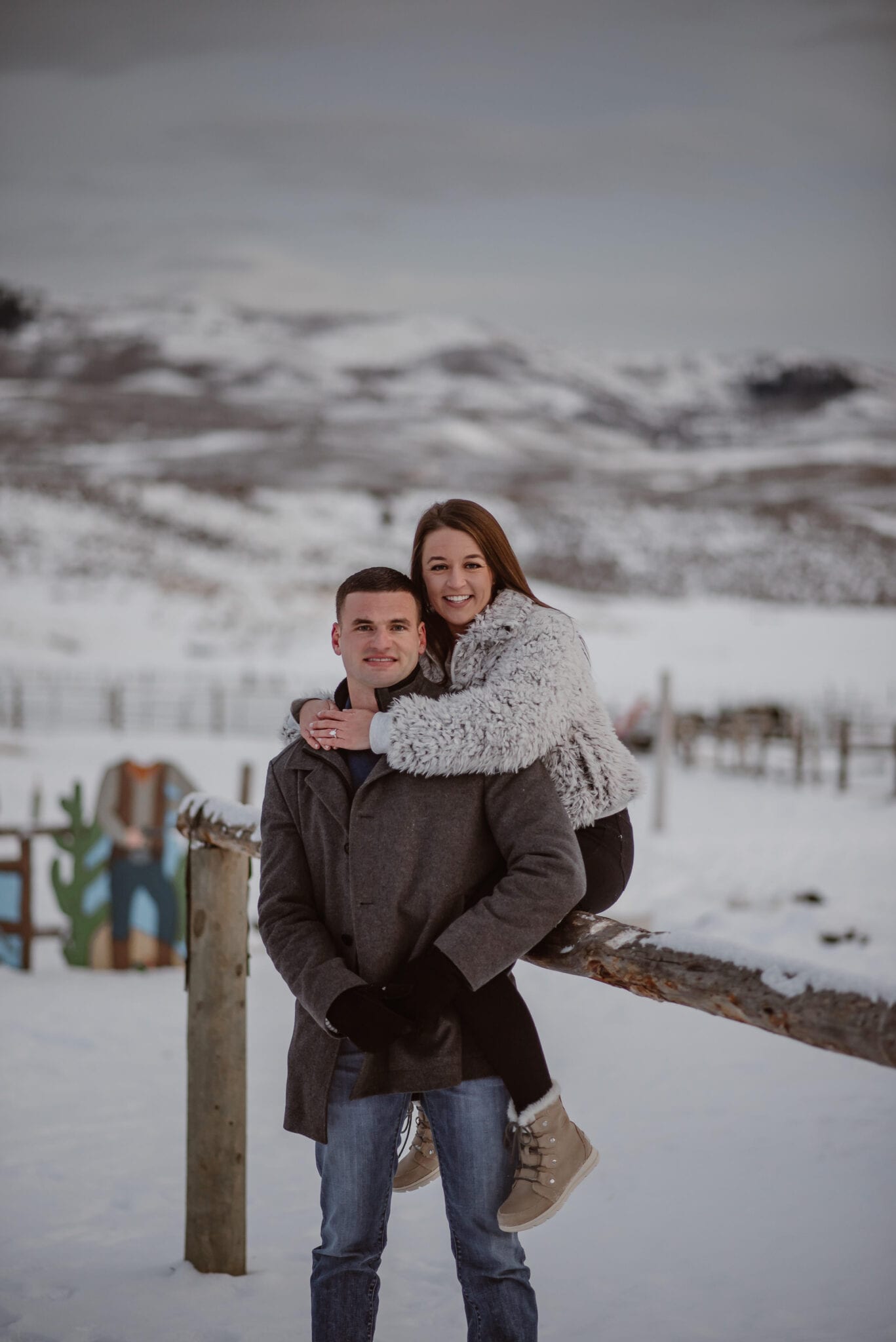 engagement in the snow