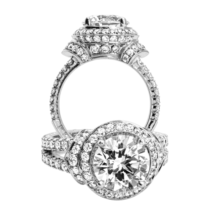 Diamond Halo Engagement Ring - KPR590 – Jack Kelége | Diamond Engagement  Rings, Wedding Rings, and Fine Jewelry