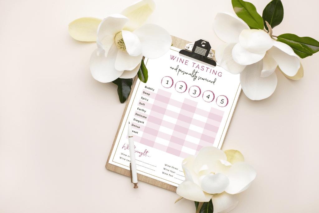 wine tasting printable for at home date night