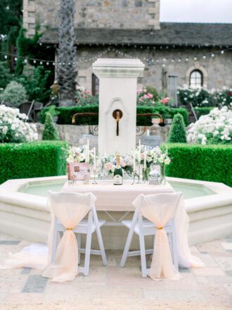 romantic table at winery