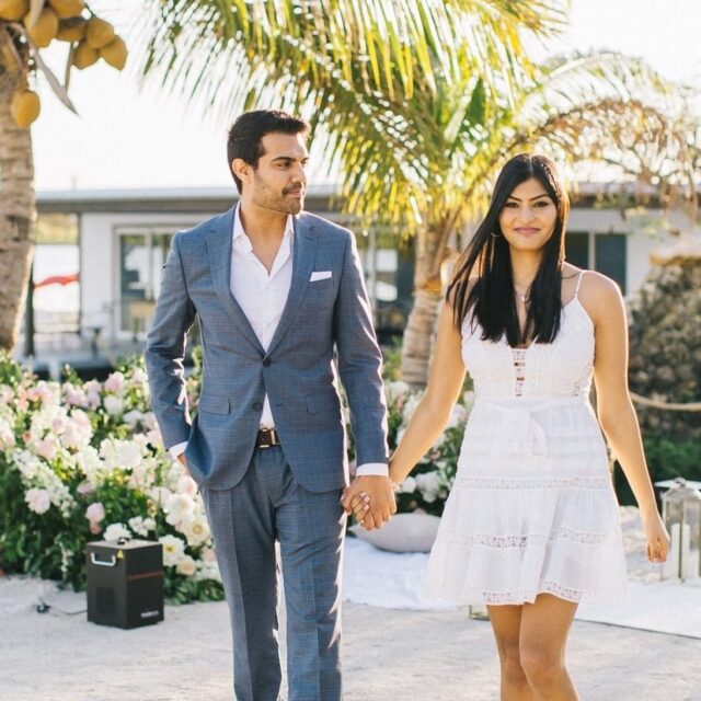 Miami private beach marriage proposal