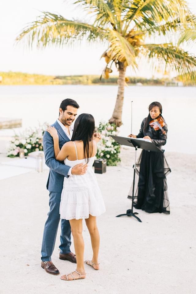 Miami private beach marriage proposal