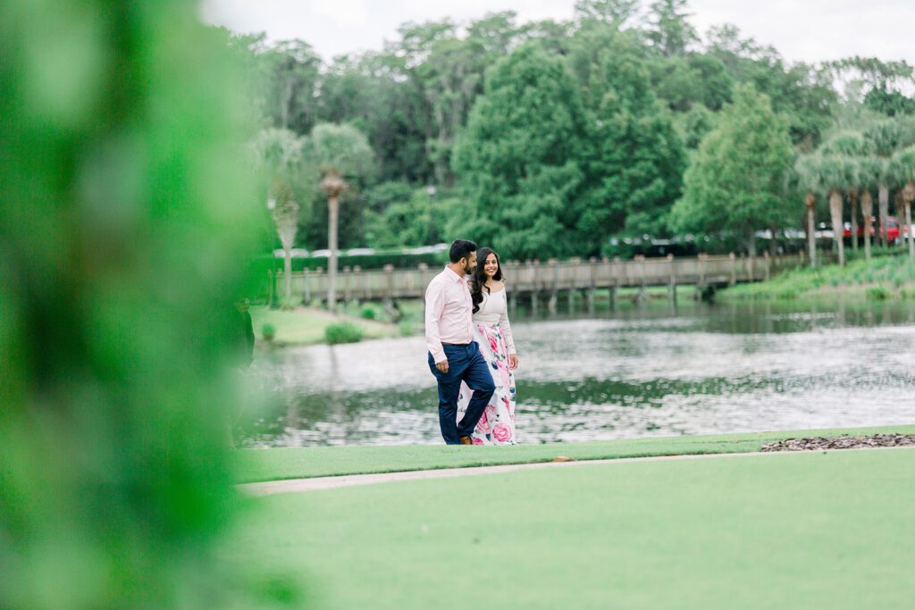 couple walking in park