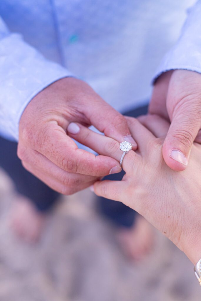 Engagement ring round diamond marriage proposal