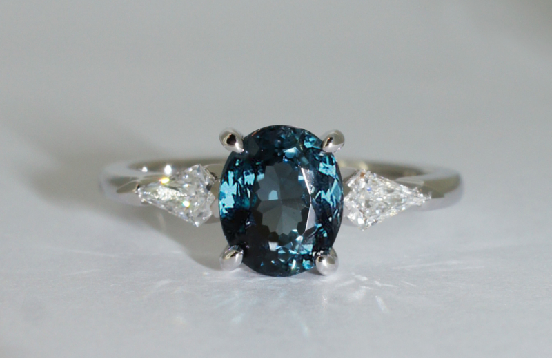 My beautiful custom-made engagement ring! It's a modified Tiffany's  setting. Details on the process and more pics in comments! : r/ EngagementRings