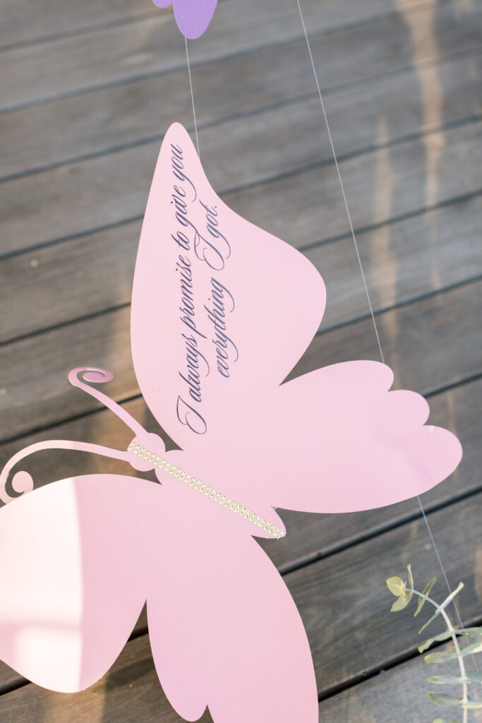 butterfly decor with quote