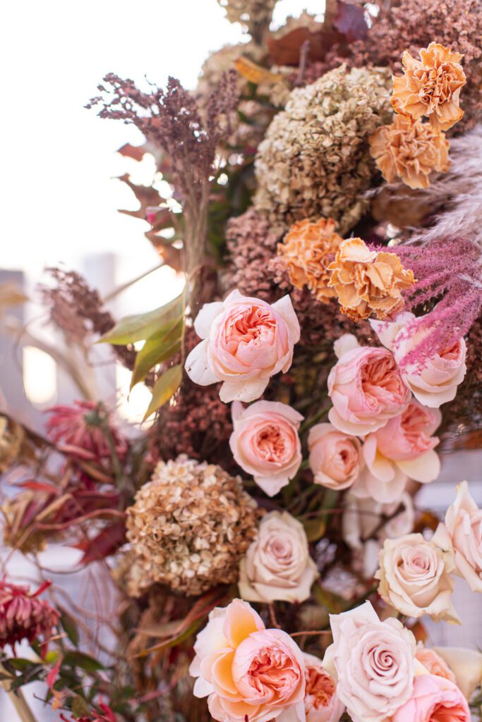 Close up of Autumn Colored Florals- New York Proposal